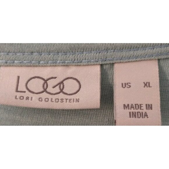 LOGO by Lori Goldstein Tunic Relaxed Long Sleeve Pullover Cotton Pleated Hem- XL - Picture 3 of 7